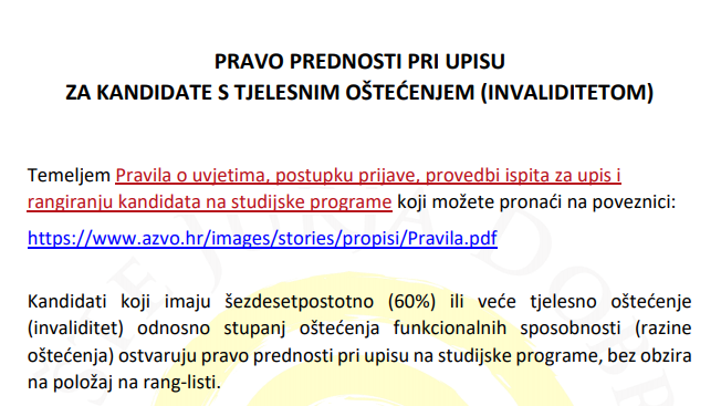 Pravo prednosti pri upisu