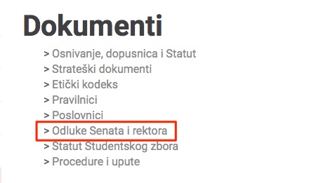 Obavijest redovnim studentima o...