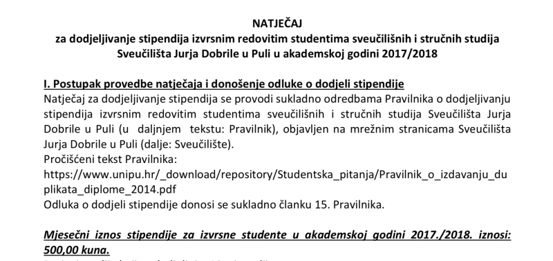 Raspisan Natječaj za dodjelu...